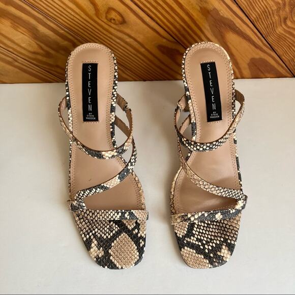 Steve Madden Jerri Leather Heel Snake Print Multi - Picture 4 of 8